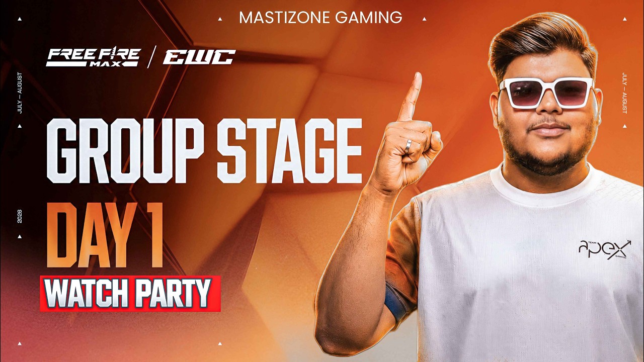 EWC FREE FIRE GROUP STAGE DAY 1 | [HINDI] WATCHPARTY | MASTIZONE GAMING |#freefire#ewc#TAG #S8UL #TG