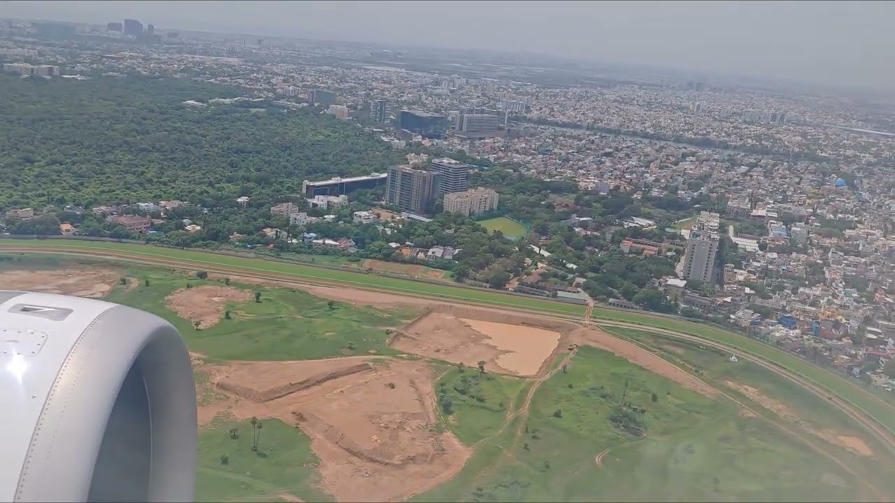 Chennai landing Marina Beach view #airbus #boeing #airindia #chennai #marina #aircraft 