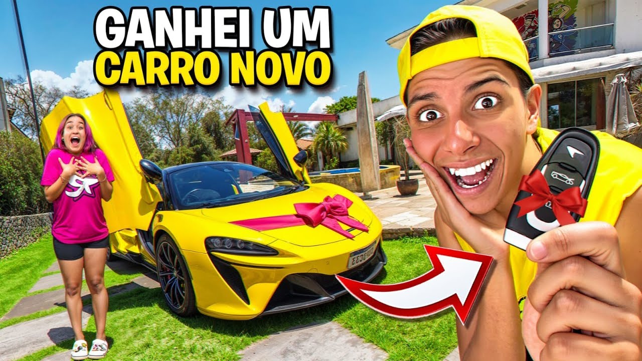 GANHEI UM CARRO DE PRESENTE DA MINHA NAMORADA *Os Rosa gostaram ?