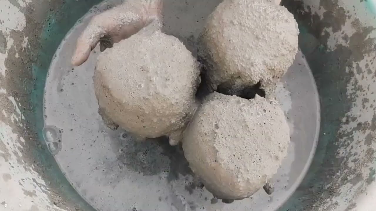 Soft dusty 🌪️ grainy sand cement crumbling dry and water 💦/ AS ASMR