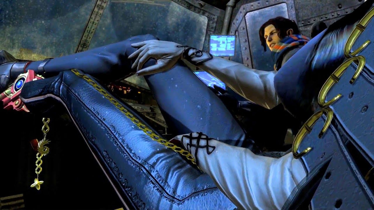 Luka Ogles Wet Bayonetta Aboard the Helicopter (Bayonetta 1)