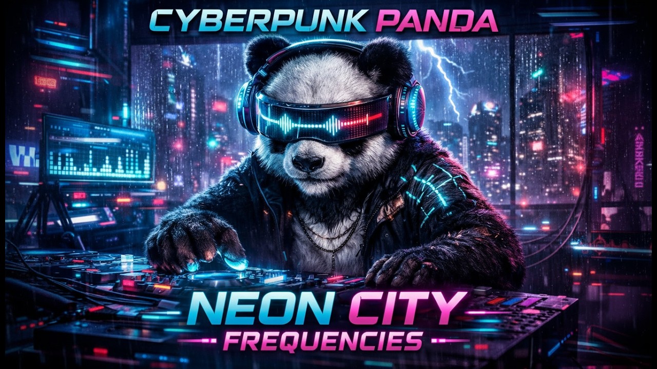 Cyberpunk Panda – Neon City Frequencies 🐼⚡ | Futuristic Electronic / Synthwave Mix 4K
