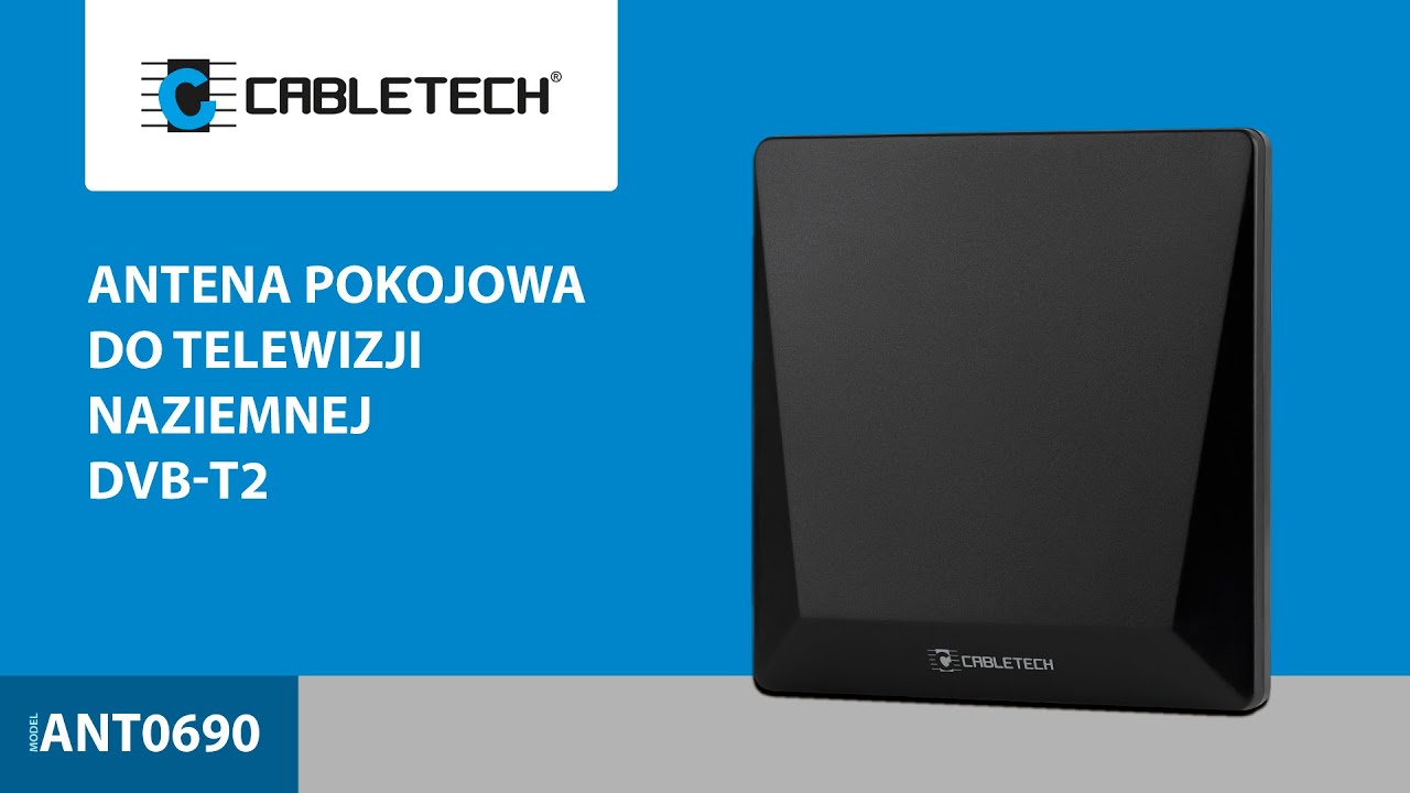 Pokojowa antena do cyfrowej telewizji naziemnej DVB-T2 Cabletech