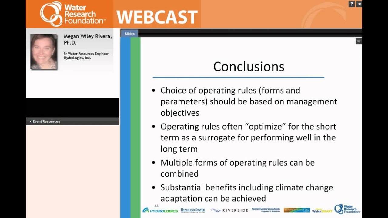 WRF Webcast: Reservoir Management for Supply Planning and Water Quality