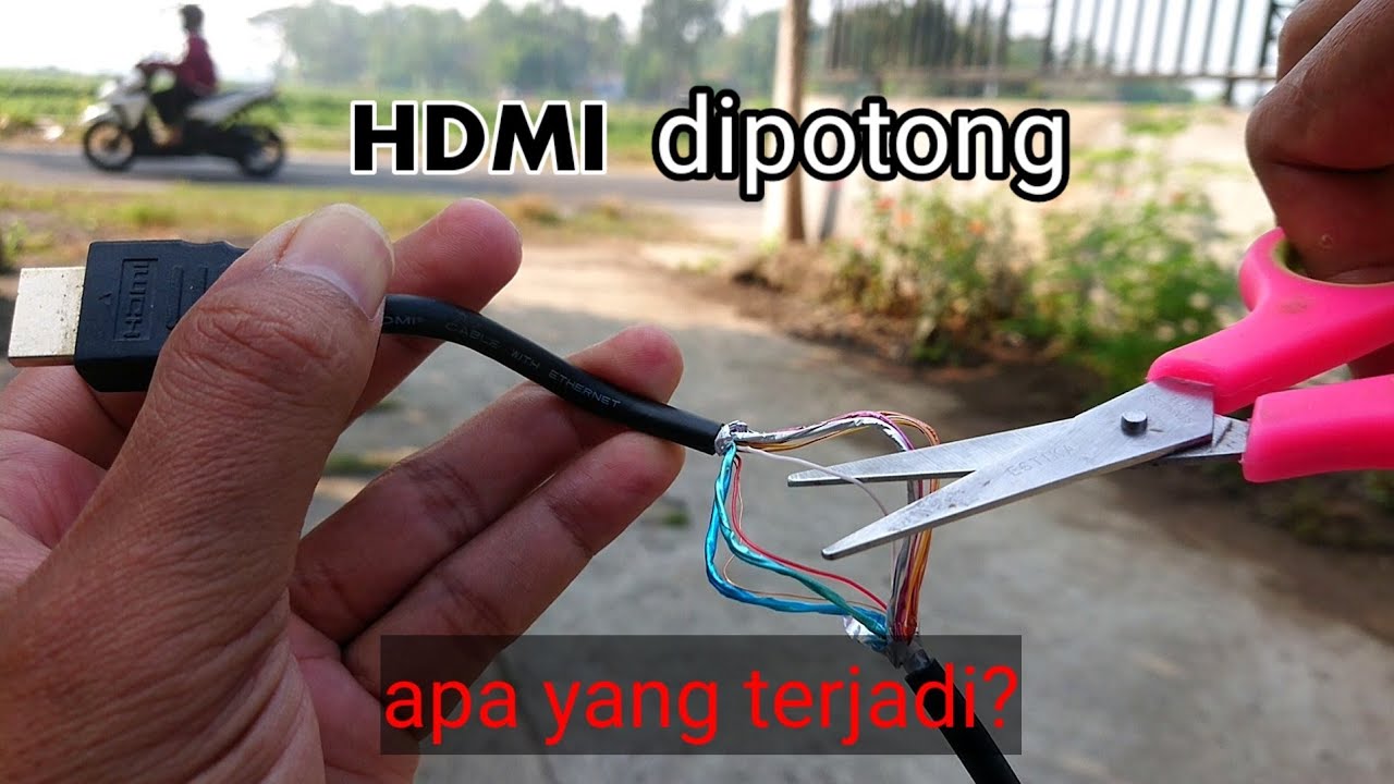 Kabel hdmi kita potong satu persatu apa yang akan terjadi [experiment]