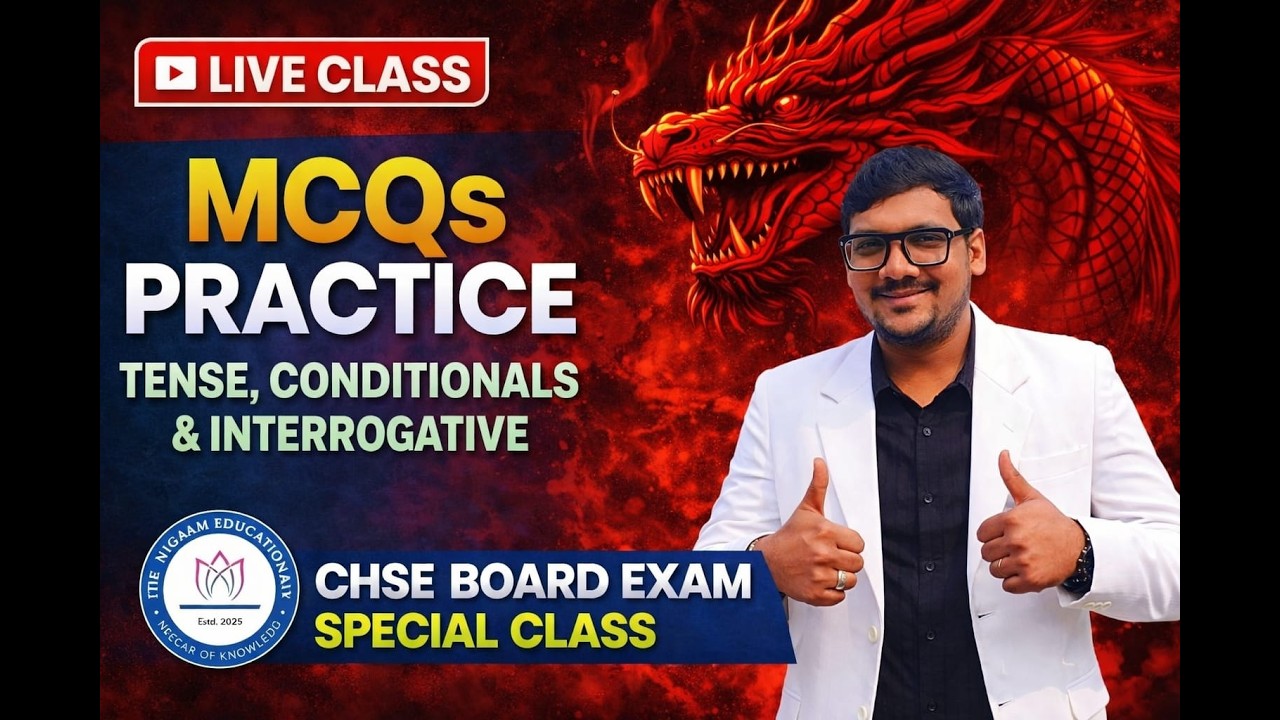 CHSE English LIVE | Important MCQs | Tense, Conditional, Interrogative | Board 2026 | Jitendra Sir