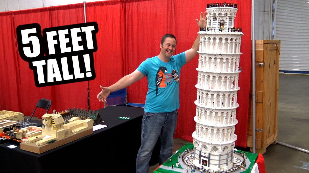 Huge LEGO Leaning Tower of Pisa – 5ft/1.5m Tall!