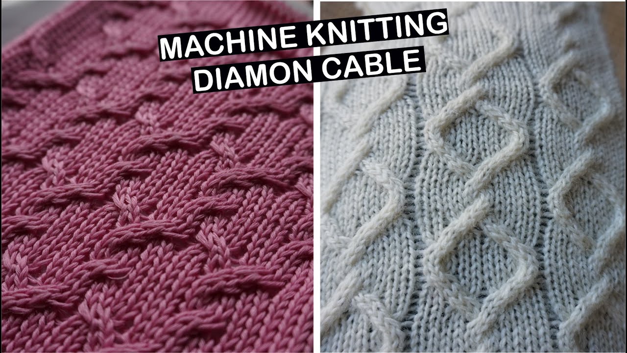 Machine knitting - Cable diamonds stitch. 💎
