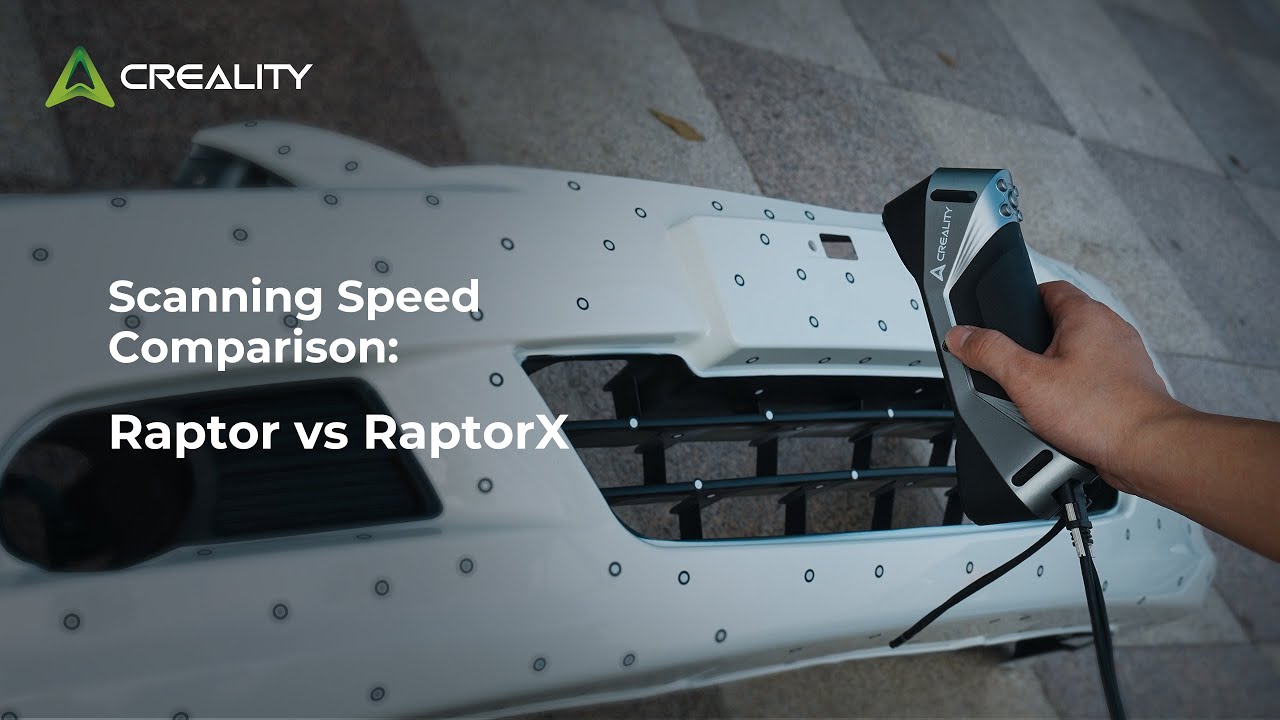 Creality RaptorX 3D Scanner vs Raptor: Scanning Speed Comparison on Car Bumper#3dscanning