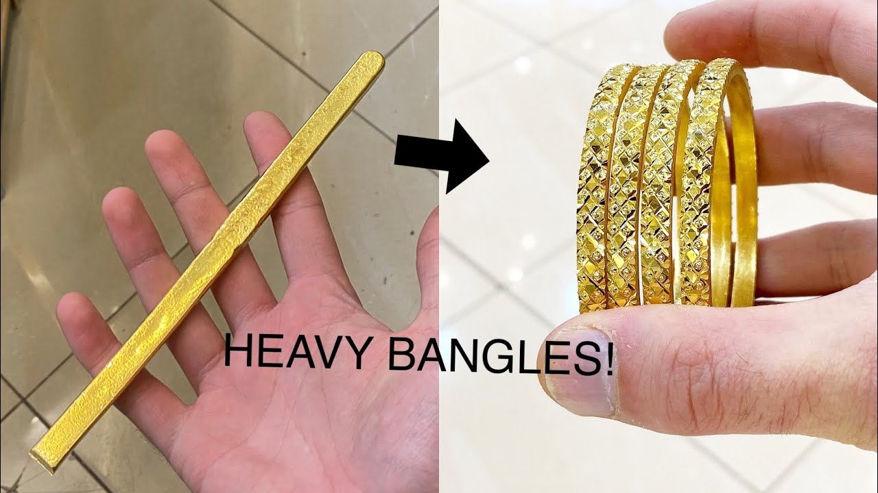 How I make 24K Gold Heavy Bangles | Jewelry Making | asmr | How it’s made | 4K Video