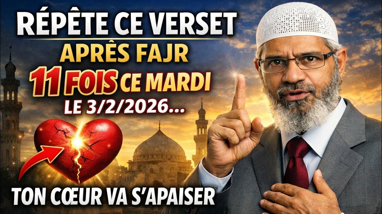 Répète ce verset Après le FAJR 11 fois Ce Mardi le 3/2/2026... Et laisse Allah apaiser ton cœur