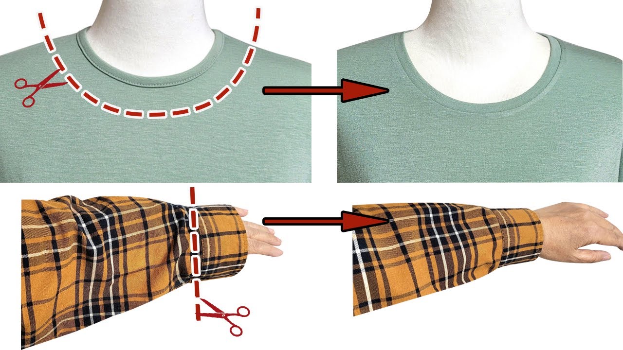 가장 쉽고 영리한 방법으로 수선하기/The easiest and cleverest way to fix clothes/티 셔츠 리폼/T-shirt upcycling