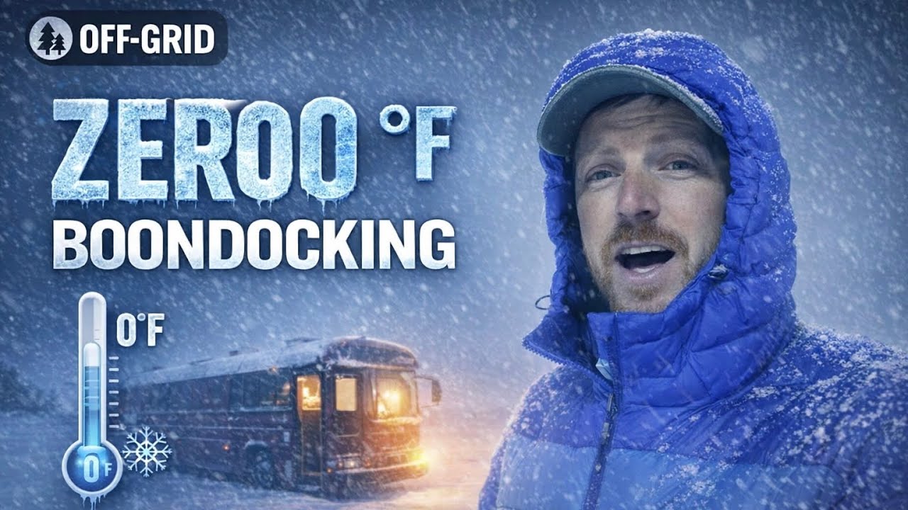 Bus Conversion Boondocking in Zero Fahrenheit!