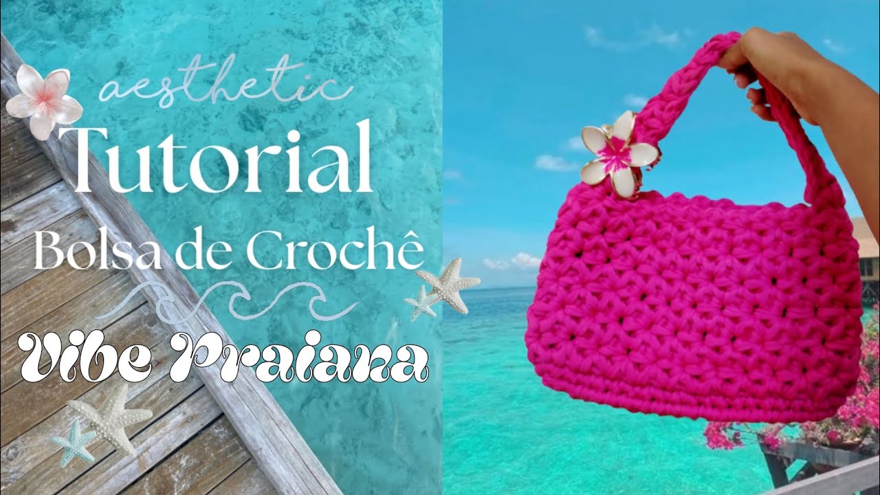 🌊 Bolsa de Crochê com Ponto Jasmim Vibe Praiana Tendência Verão 2026| Tutorial para Iniciantes 𓇼🫧