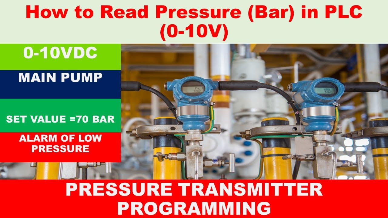 PLC ANALOG PROGRAMMING PRESSURE TRANSMITTER | Industrial Motors and Pump Control | Alarm of Pressure