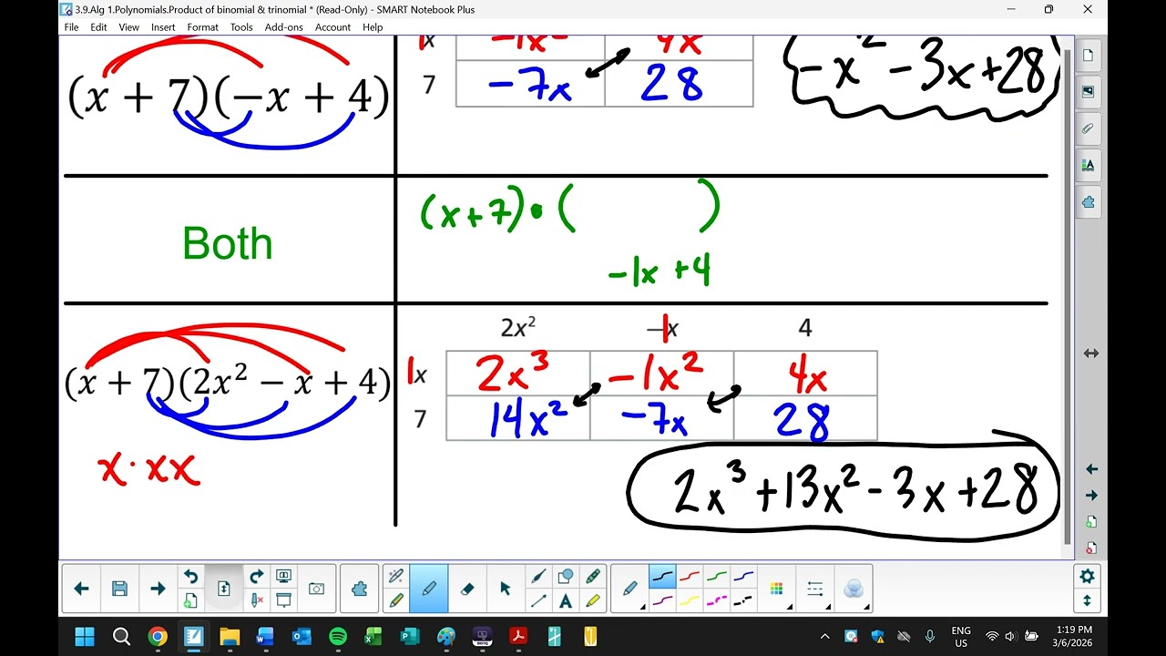 A1 Lesson 6X.c Multiply a binomial by a trinomial.webm