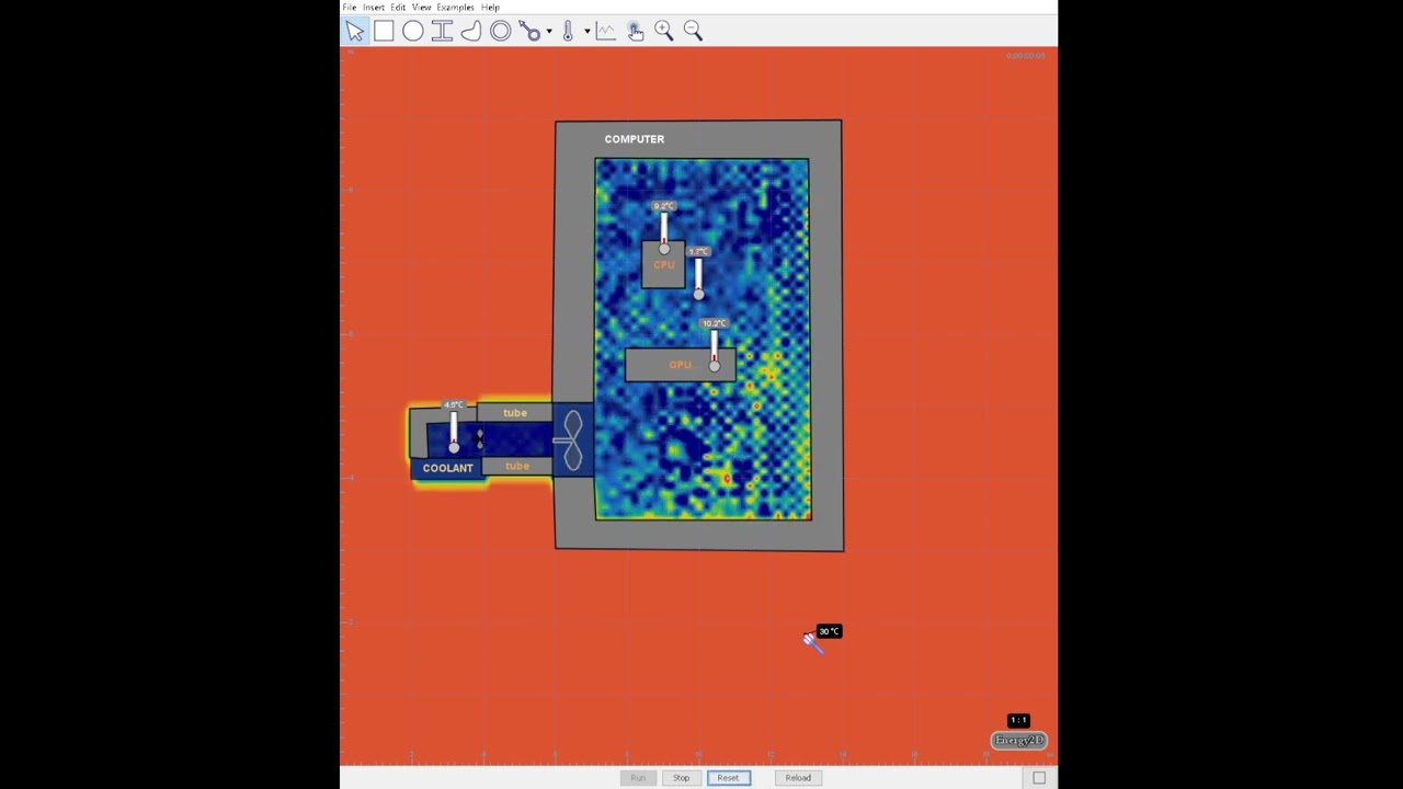 Liquid-Air Exhaust Fan Simulation