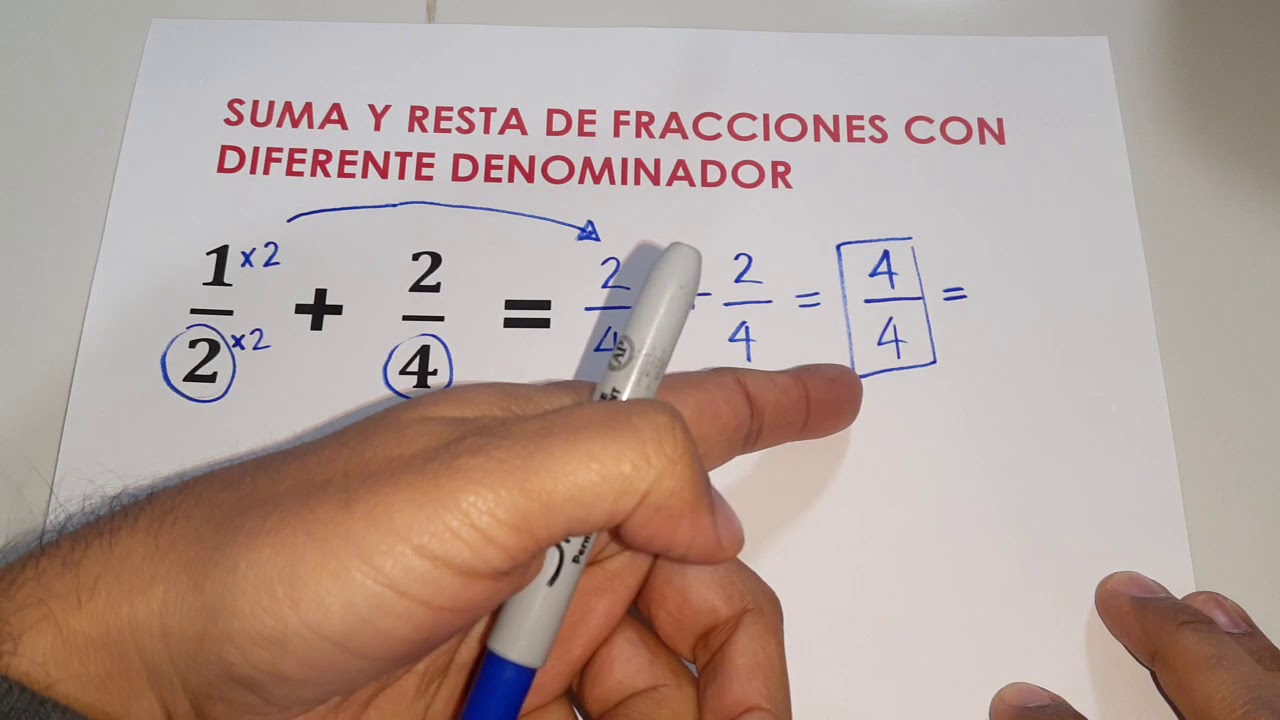 SUMA Y RESTA DE FRACCIONES CON DIFERENTE DENOMINADOR -método de igualación-