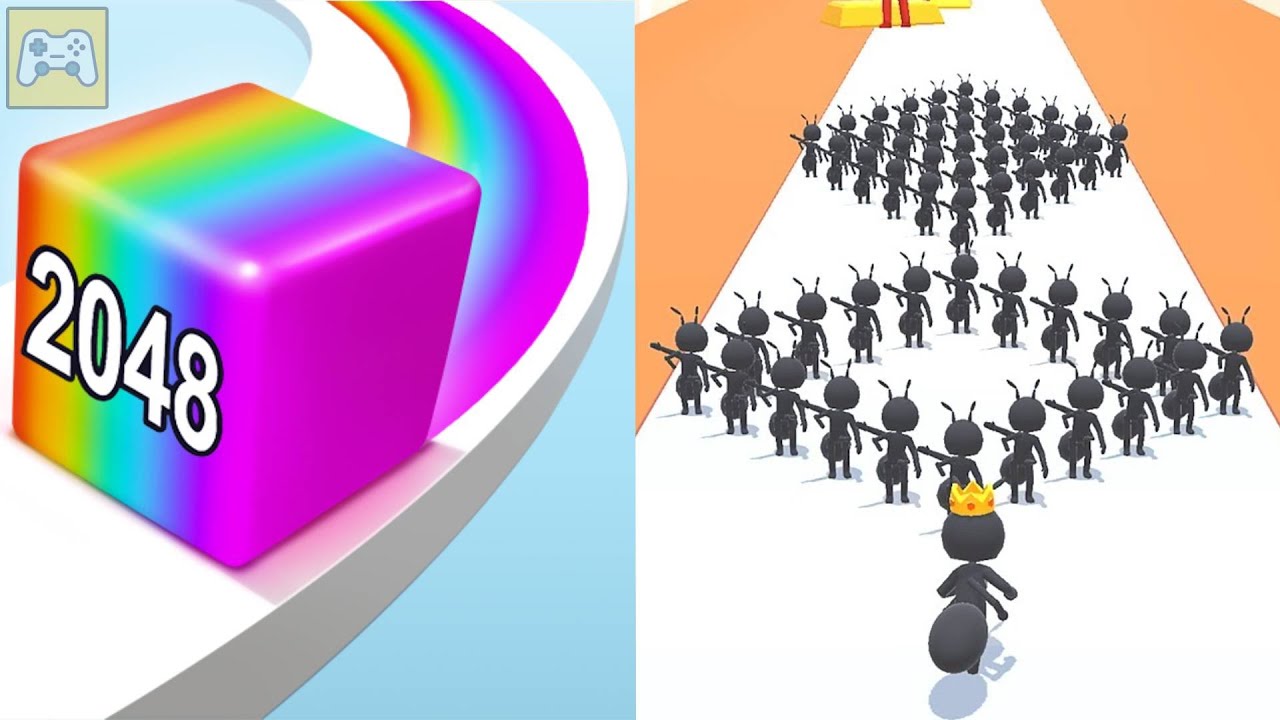 Jelly Run 2048 vs Tiny Run 3D ✦ ASMR Gameplay Android iOS • 2048 Number Merge Race Games