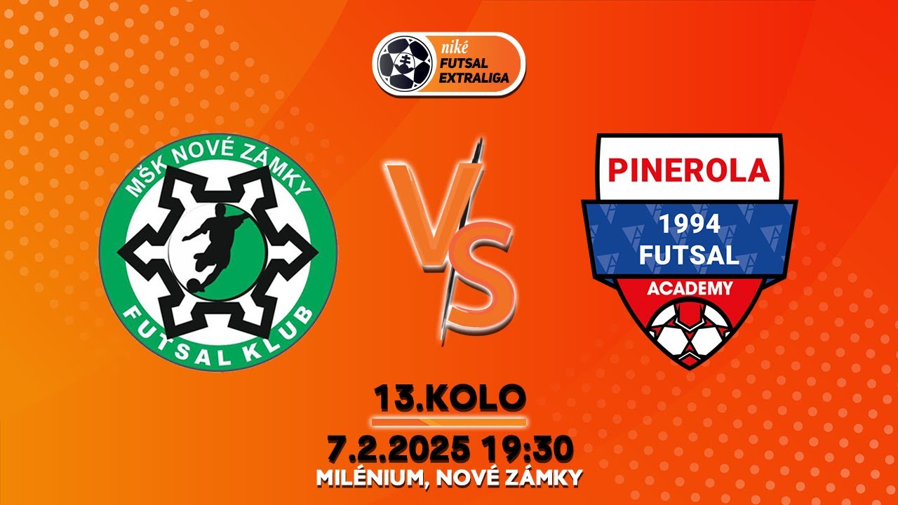 13.KOLO NFE: MŠK Futsal NOVÉ ZÁMKY - Pinerola 1994 FA BRATISLAVA