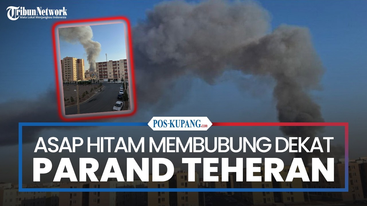 Asap Hitam Membubung Tinggi di Dekat Kota Parand Teheran