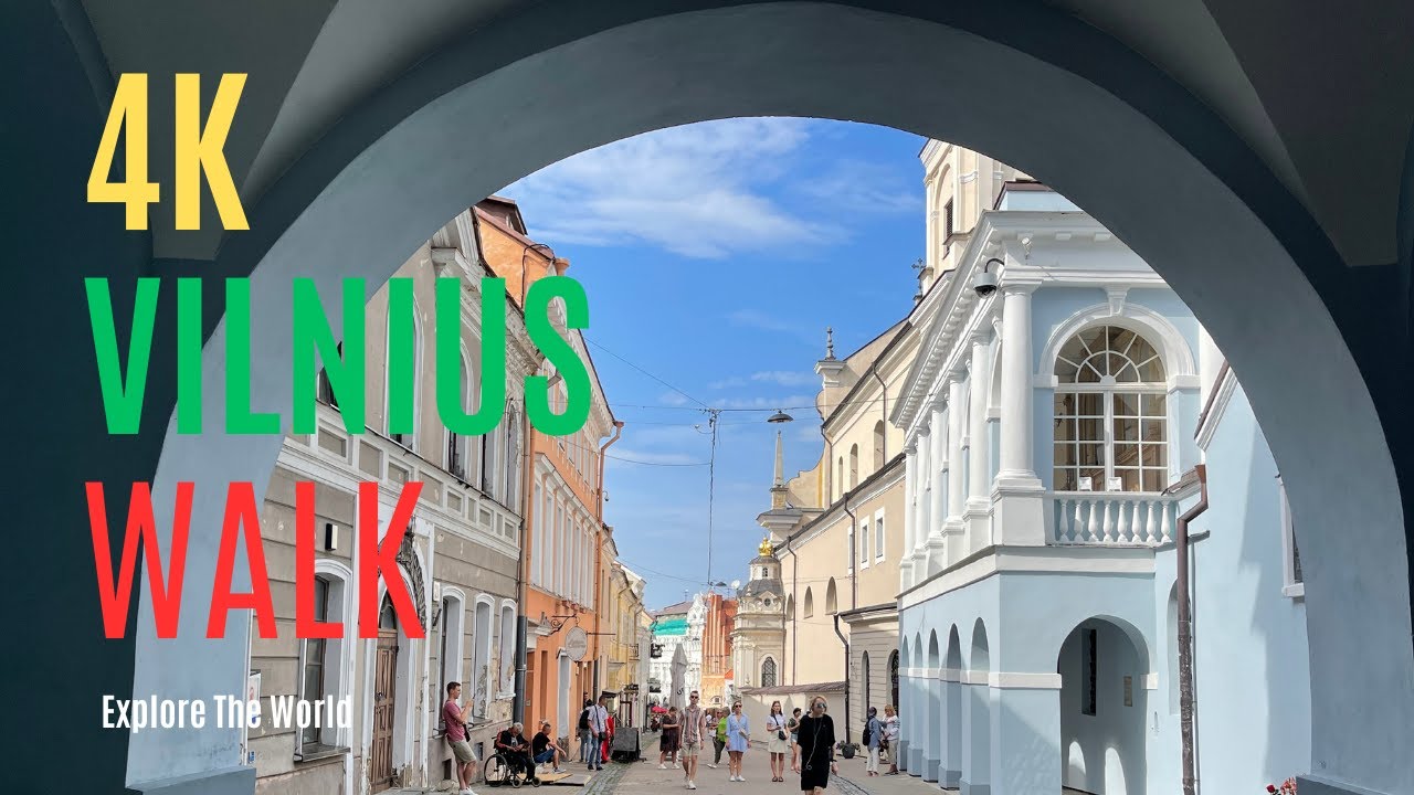 【4K】 Lithuania Vilnius Walk - Aušros vartai,  Bastėja, Bokšto and Pilies gatvės with Captions