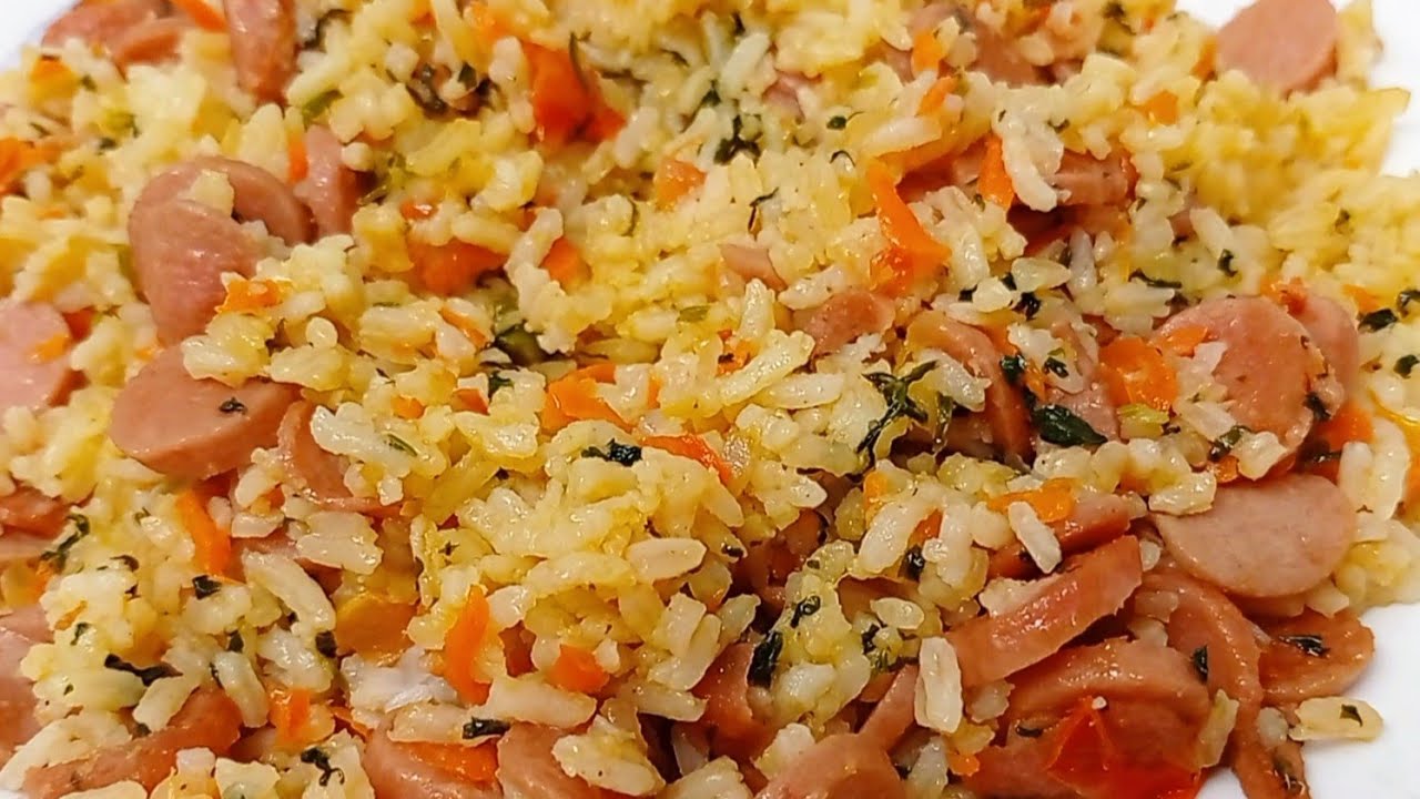 Это самый вкусный рис с колбасой, другого не найти.