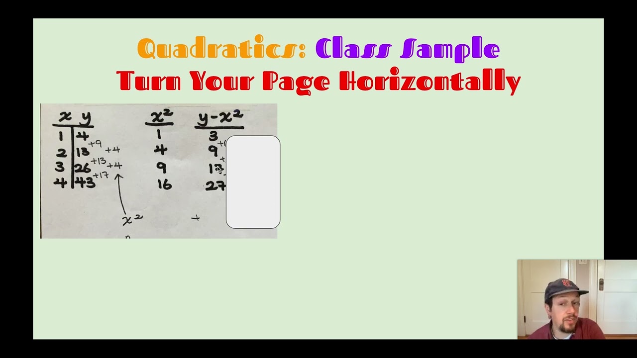 Writing Quadratic Rules From T-Charts
