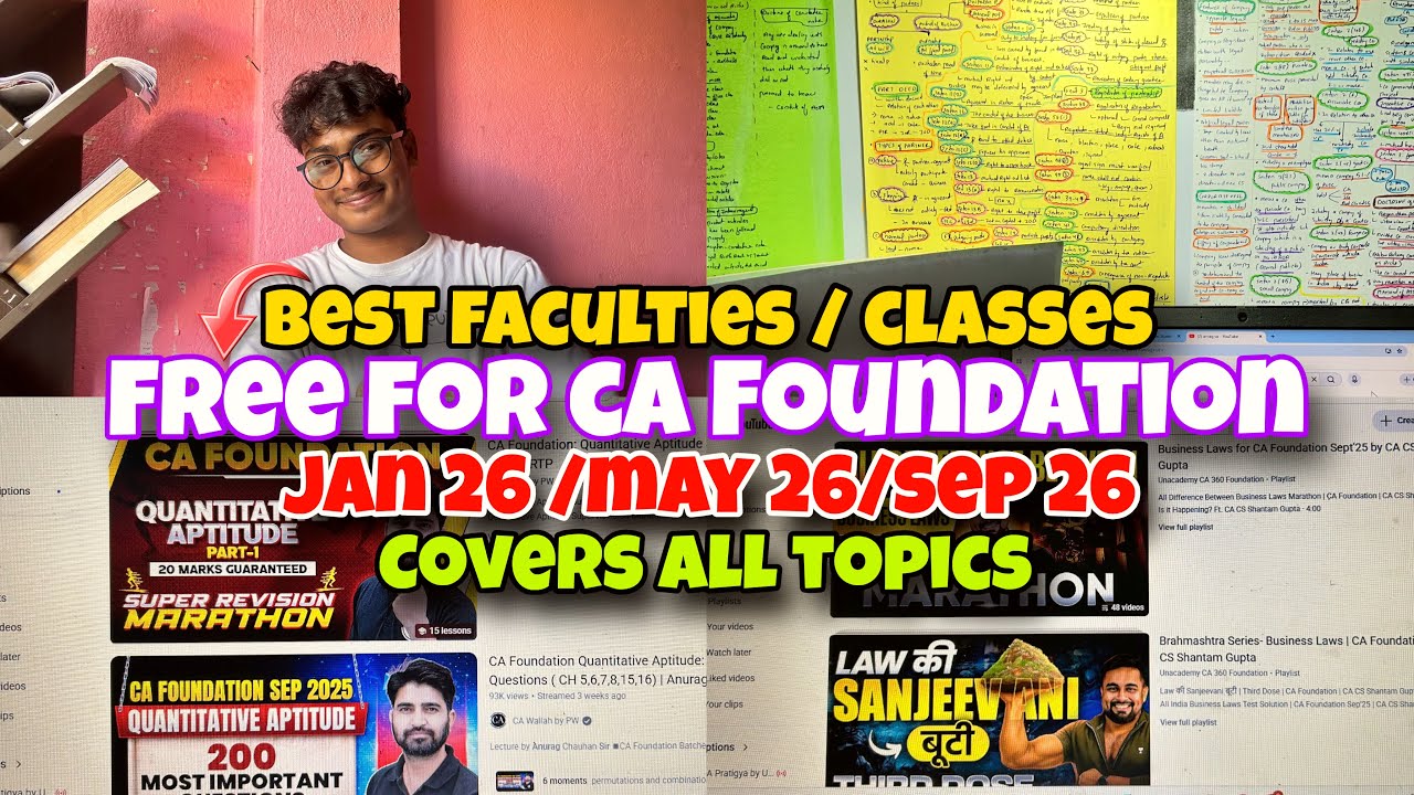 ✅BEST FACULTIES &CLASS FREE FOR CA FOUNDATION JAN26 , MAY 26 & SEP26 