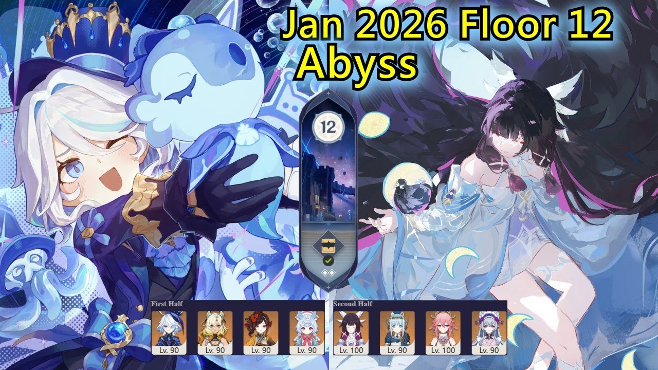 6.3 FLoor 12 Abyss! Jan 2026.  Pet Damage Team + Lunar Charge #genshinimpact #spiralabyss