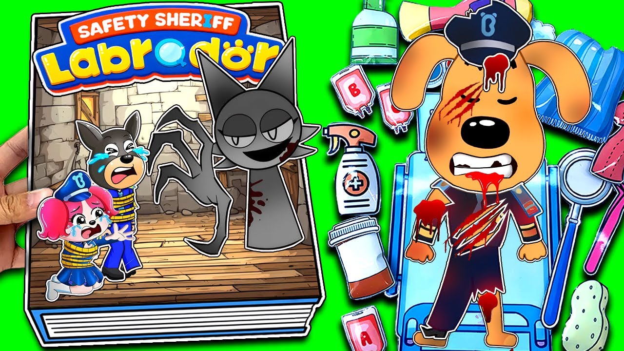 Sheriff Labrador Rescued Papillon & Dobie | Make Quiet Book Sheriff Labrador❤️DIY Paper❤️Blind Box
