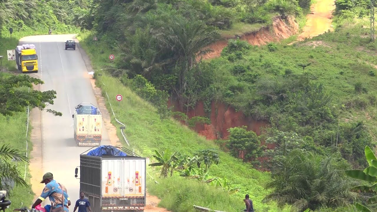 Dégradation avancée de la section Aboisso-Noé de la route internationale Abidjan-Lagos