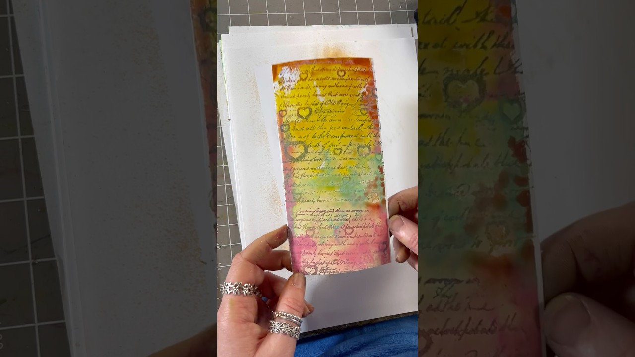 Creating a Scrapbook scene using Distress oxides, Mica Sprays and a Gel Press for a beautiful effect