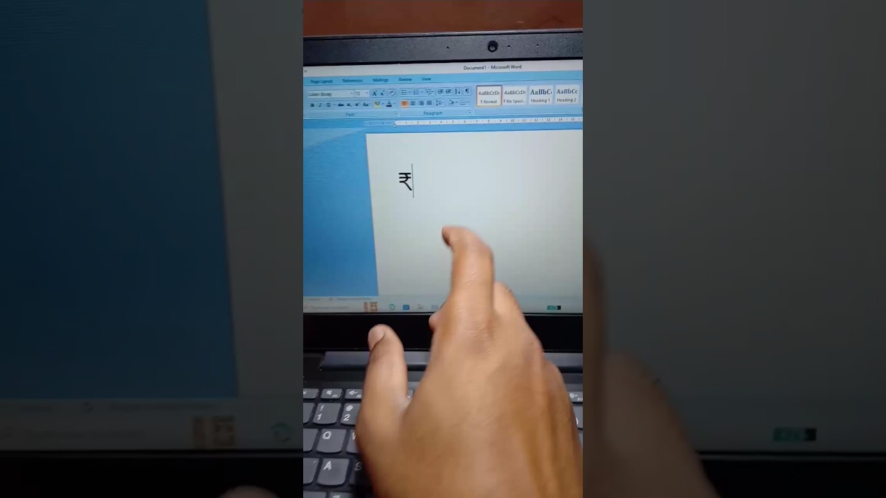 Rupee Symbol in Ms Word