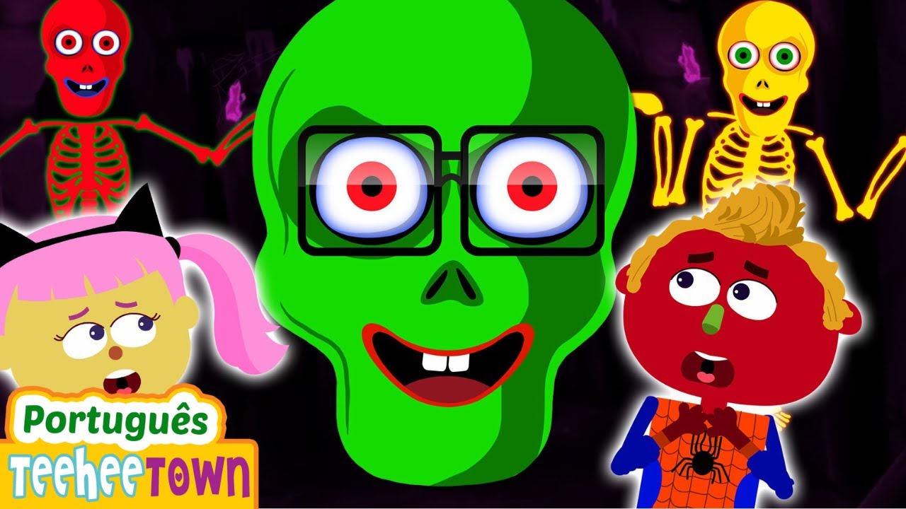 Esqueletos engra&ccedil;ados com Len e Mini 💀 M&uacute;sicas de Halloween para crian&ccedil;as | Casa Teehee