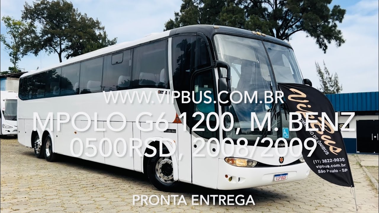 Marcopolo G6 1200, M. Benz O500RSD, 08/09, ar condicionado. R$195.000,00. Vip Bus