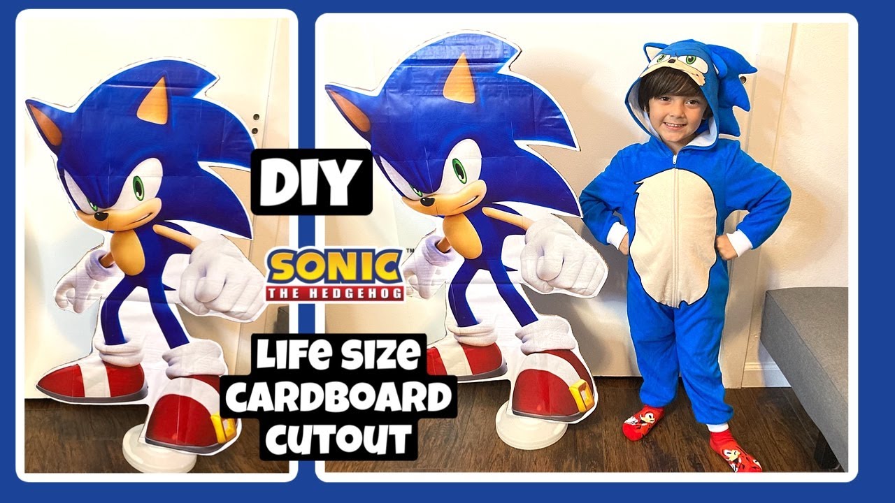 DIY Sonic the Hedgehog Life Size Cardboard Cutout l Sonic Birthday Party