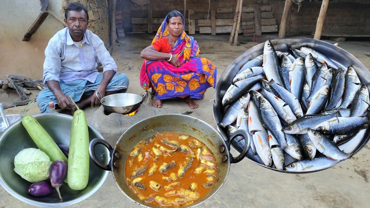 Fishing and cooking methods|Chara pona FISH CURRY and VEGETABLE cooking|village fish catching