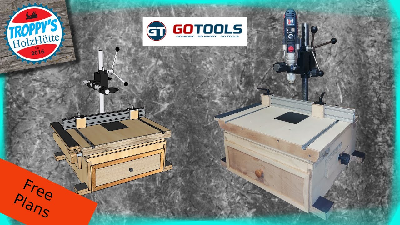 Bohr und Frässtation/Wabeco BF1240-Bohrständer/Bosch GSB 21-2 RCT-Schlagbohrmaschine