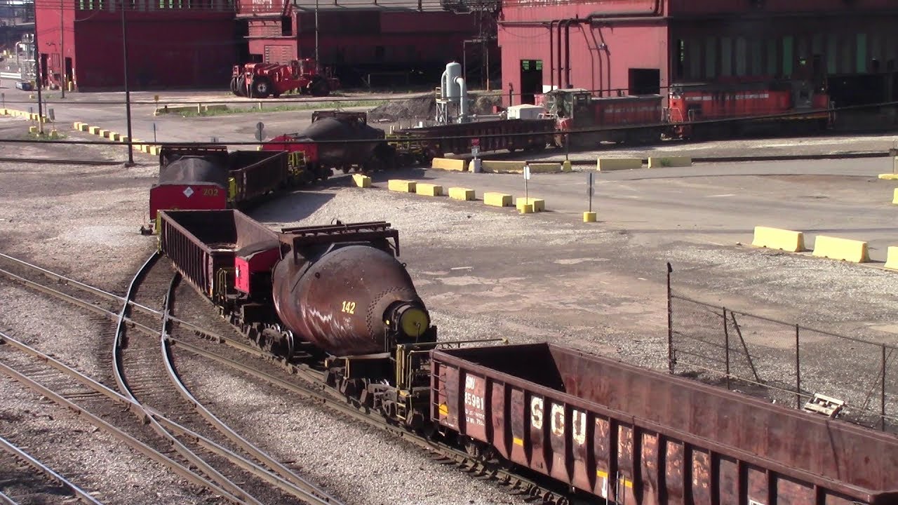 Awesome Switchers and Train Cars at the ArcelorMittal Steel Mill