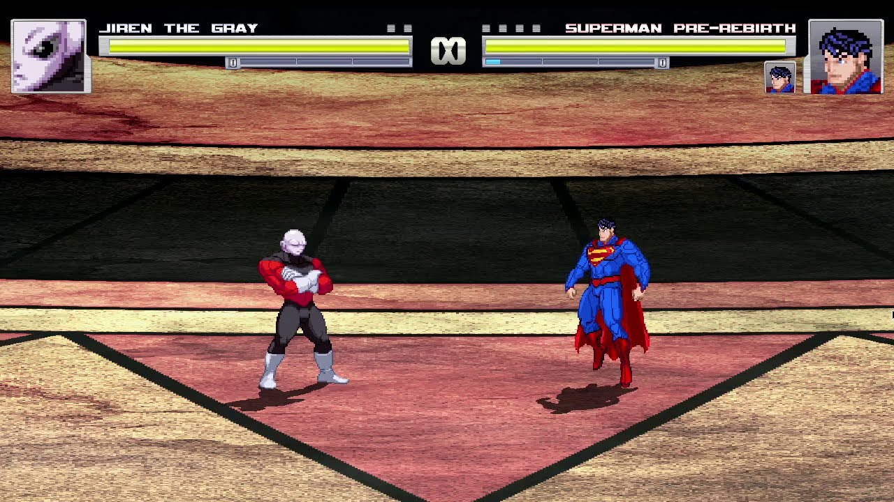 Jiren vs Superman on the Tournament of Power Stage | Lord of Strength vs Man of Steel | MUGEN 1.1b1