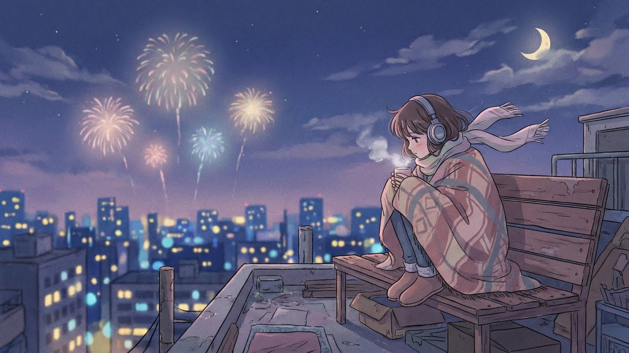 Fireworks & Quiet Thoughts 🎆 | Late Night Lofi Music to Relax & Feel Calm