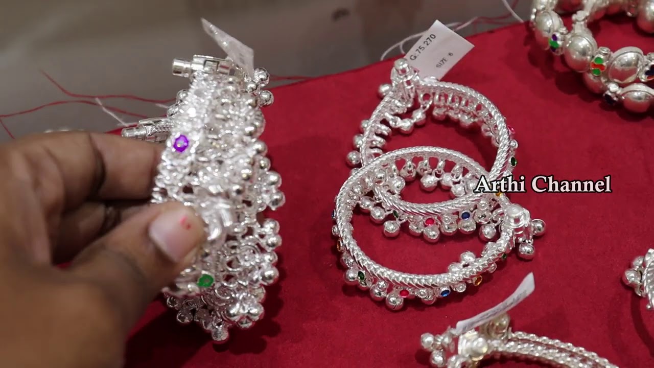 silver Anklets for girl kids & Silver Bangles collection // TNagar saravana store Elite