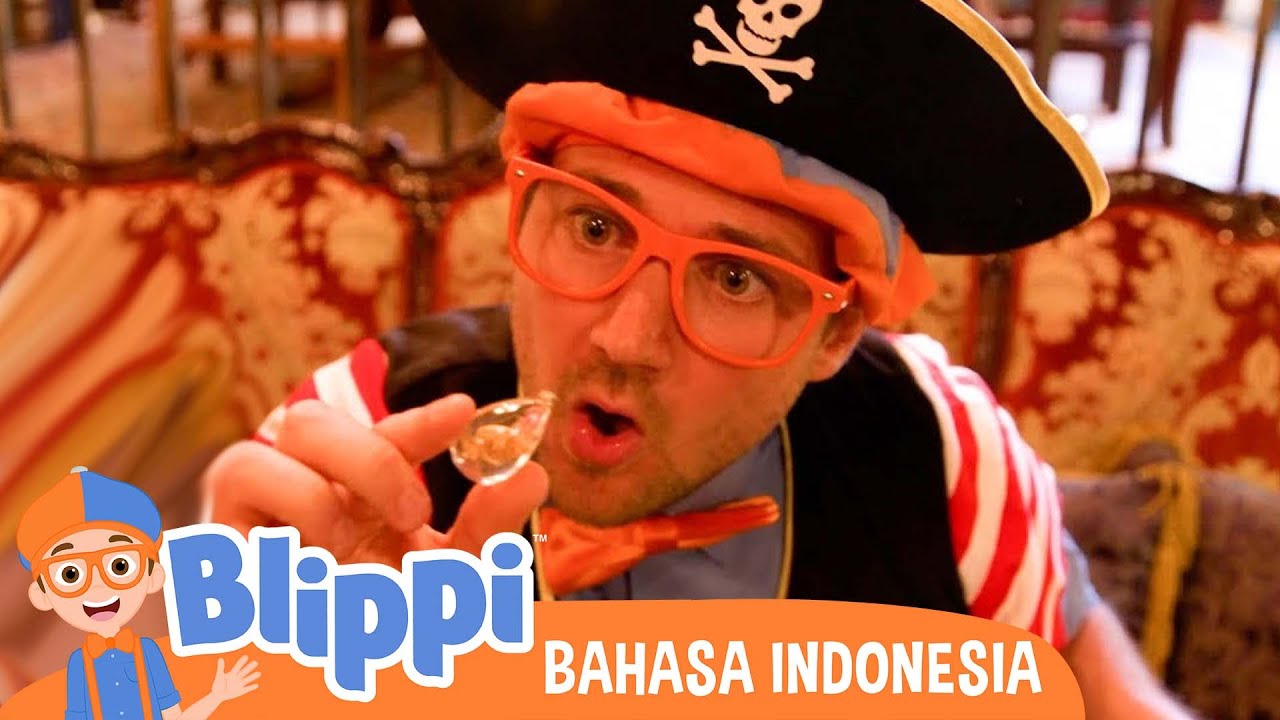 Blippi Si Bajak Laut Belajar Tentang Warna dan Nomor di Kid's Jewelry Heist  Blippi Bahasa Indonesia