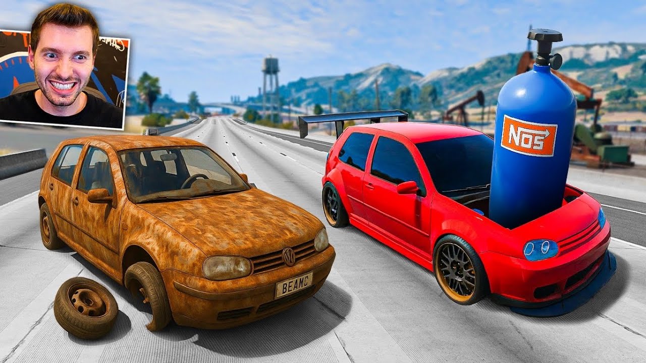 CARRO DE 1 NITRO vs 999 NITRO no BeamNG Drive