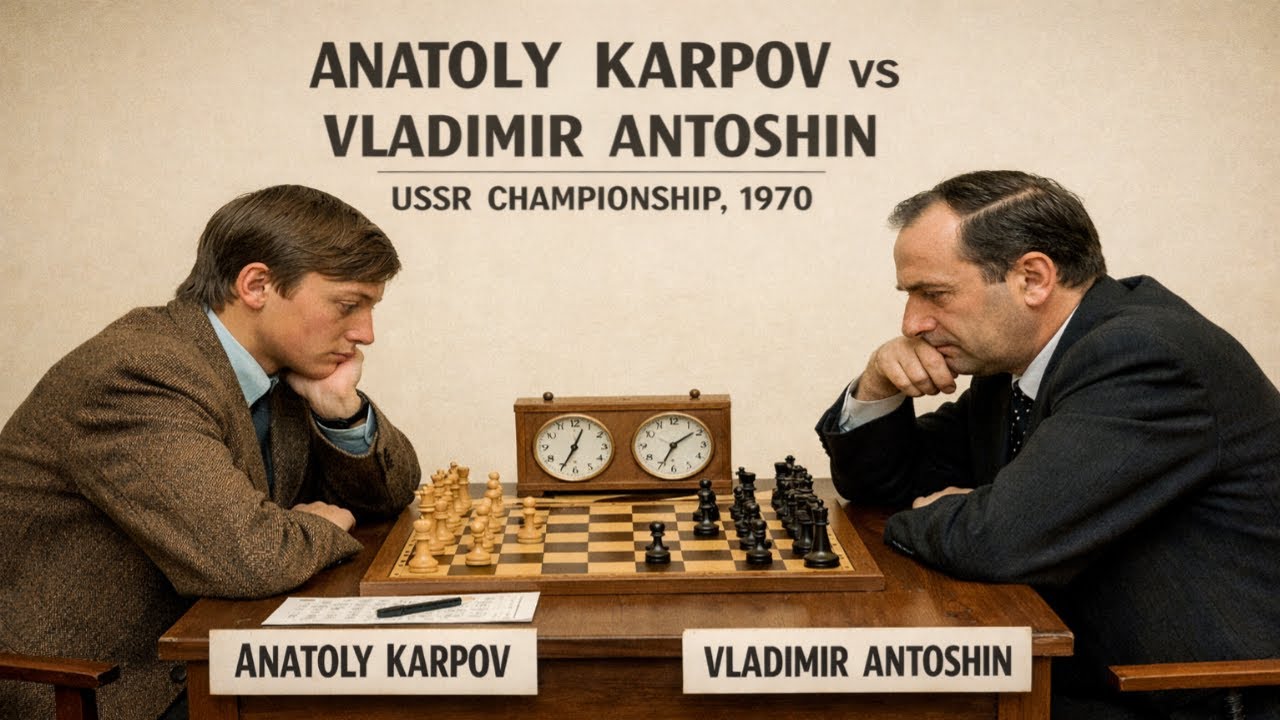 Anatoly Karpov vs Vladimir Antoshin - USSR Championship, 1970