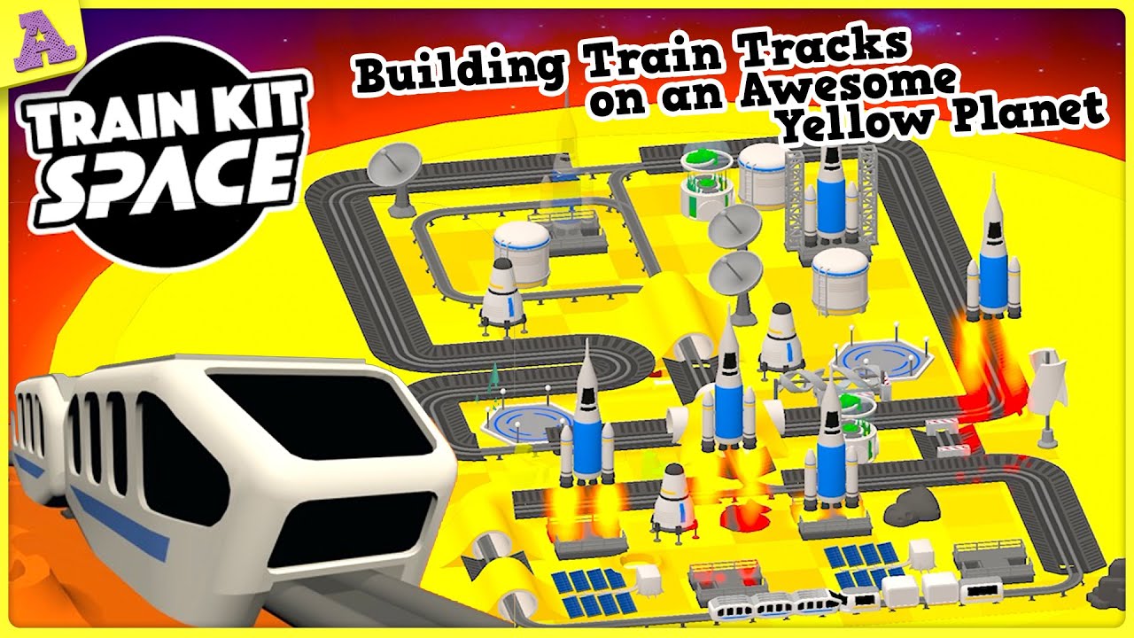 Trains in SPACE! Build a train kit on an Awesome Yellow Planet!