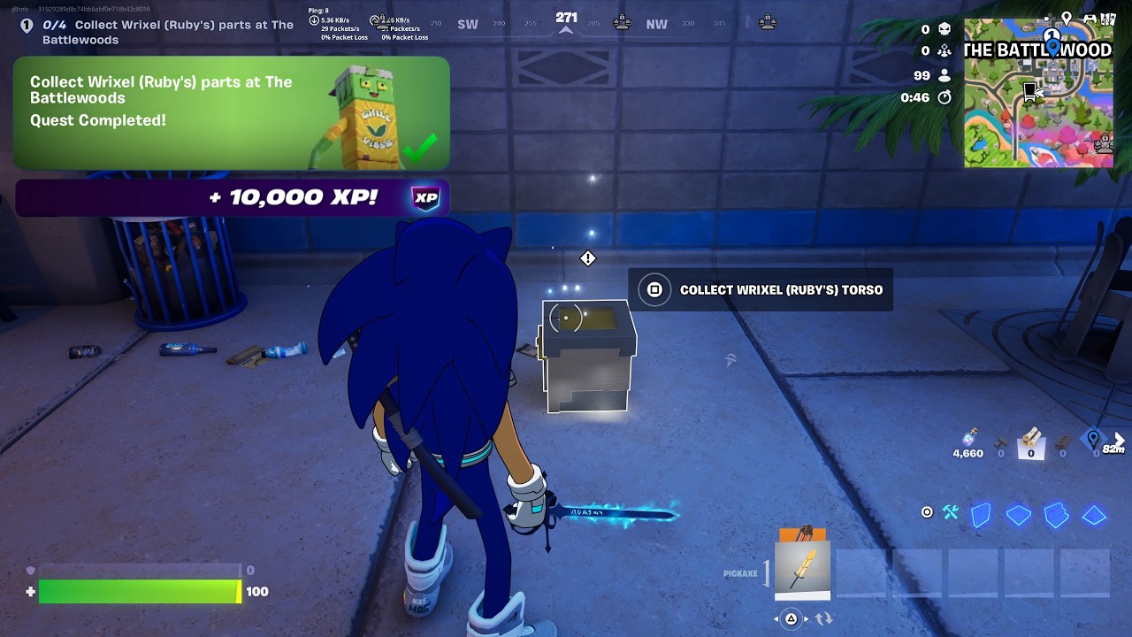 Fortnite - Collect Wrixel Rubys Parts At The Battlewoods (Build A Wrixel Quests)