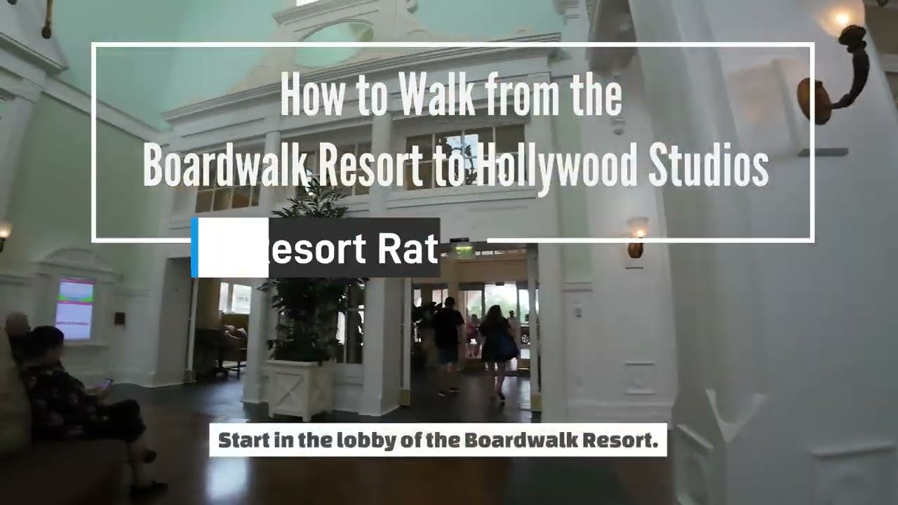 How to WALK from Disney's Boardwalk Resort to Hollywood Studios (includes route map) - SPED UP!