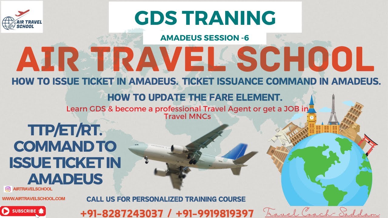 Amadeus Session - 6, TICKET ISSUANCE IN AMADEUS, PNR Creation in Amadeus, Pricing and issue ticket?